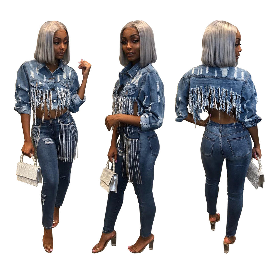 Fashion Women's Jackets Cropped Denim Tops - Sophinity