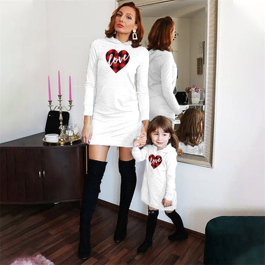 White Parent - Child Sweater Dress Mother And Daughter Multiple - Sophinity