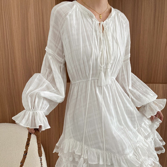 Cinched Patchwork Irregular Layering Dress - Sophinity