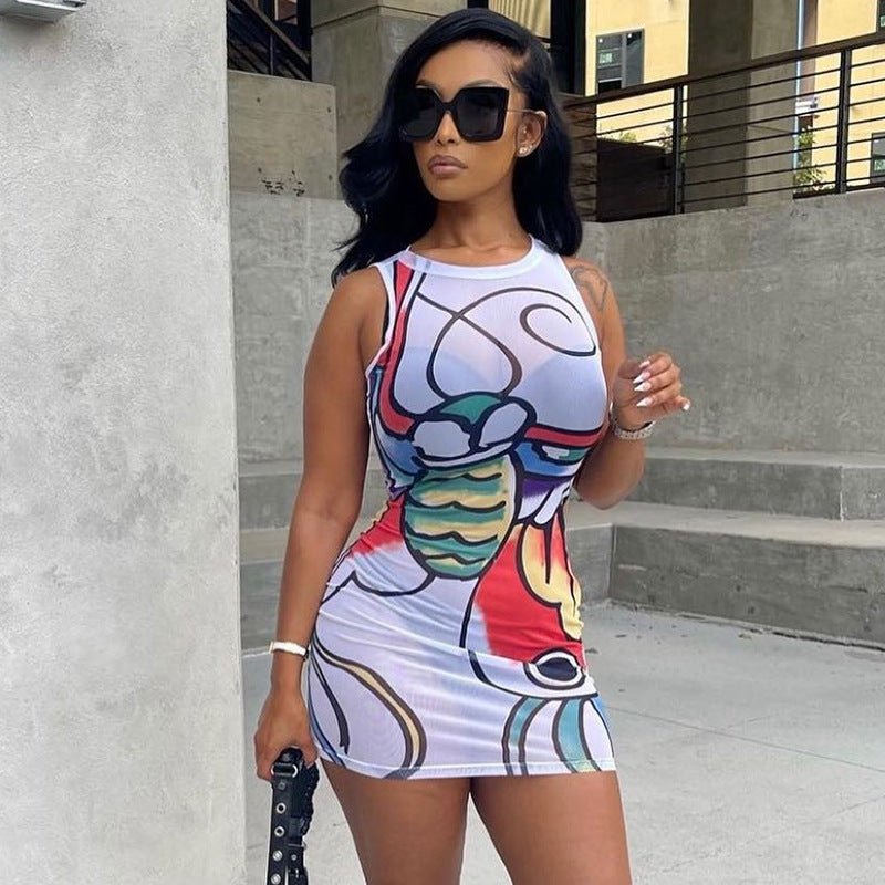 Women's Digital Printing Sheath Dress - Sophinity