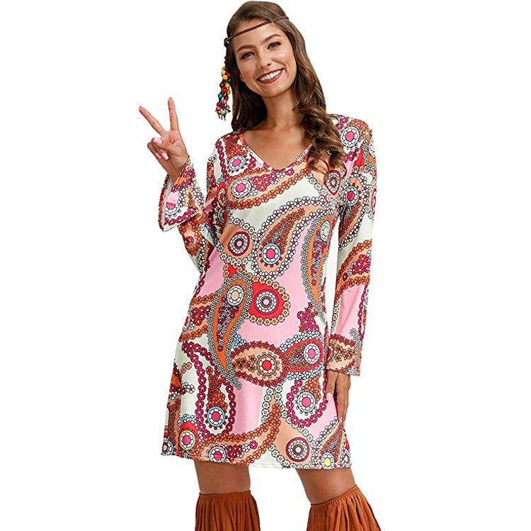 Hippie Clothing Print Dress Women - Sophinity