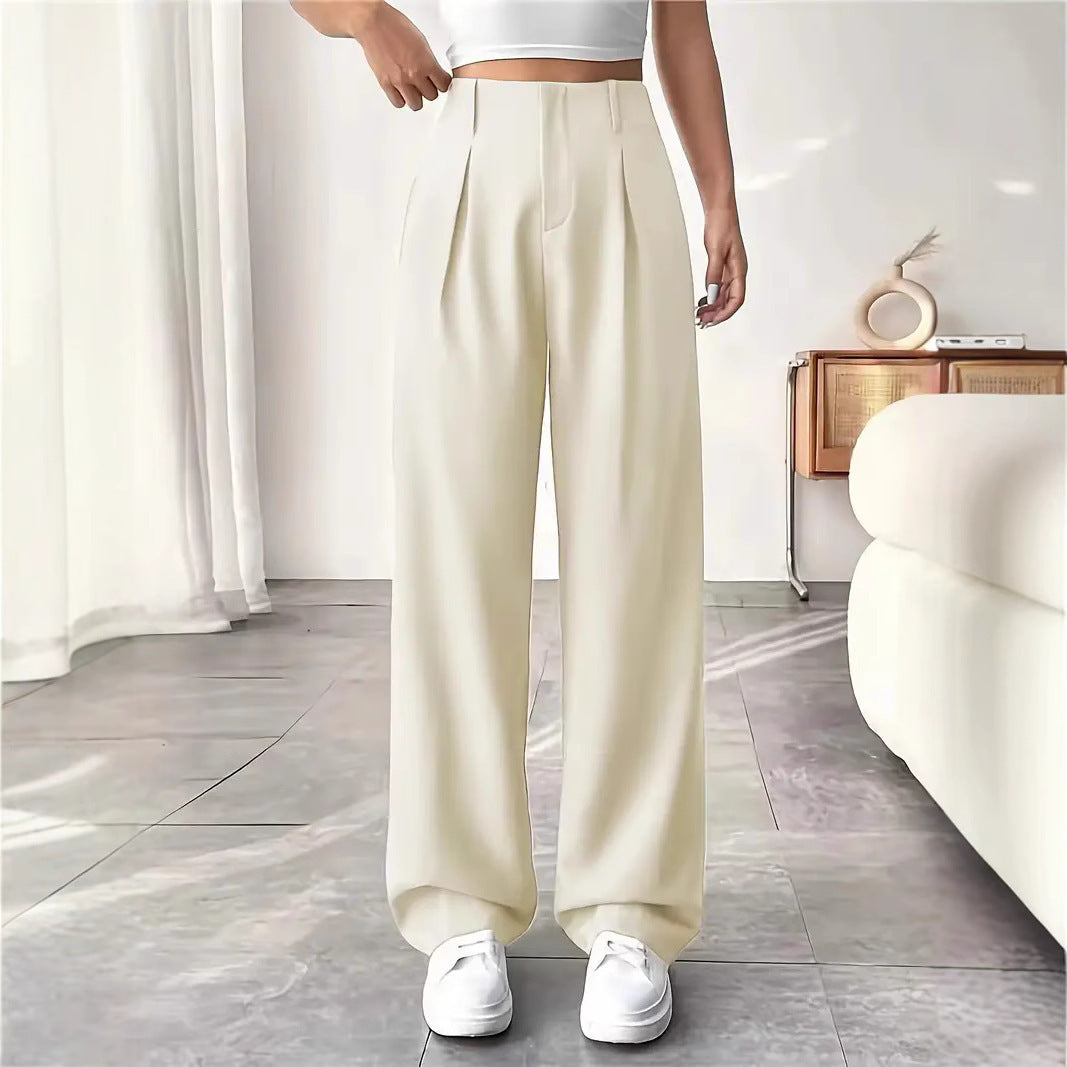 Autumn And Winter High Waist All-matching Wide Leg Leisure Suit Pants For Women - Sophinity