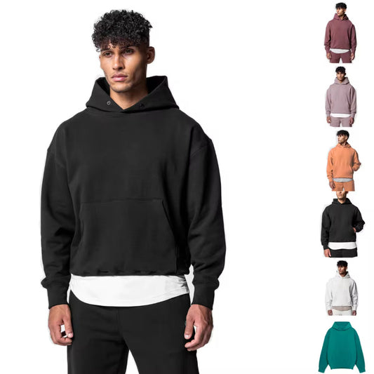 Men's Thick Cotton Hoodies Training Sets Casual Sports Kits Pullover Hooded Top With Pants Sweatshirts Gym Running Tracksuits - Sophinity