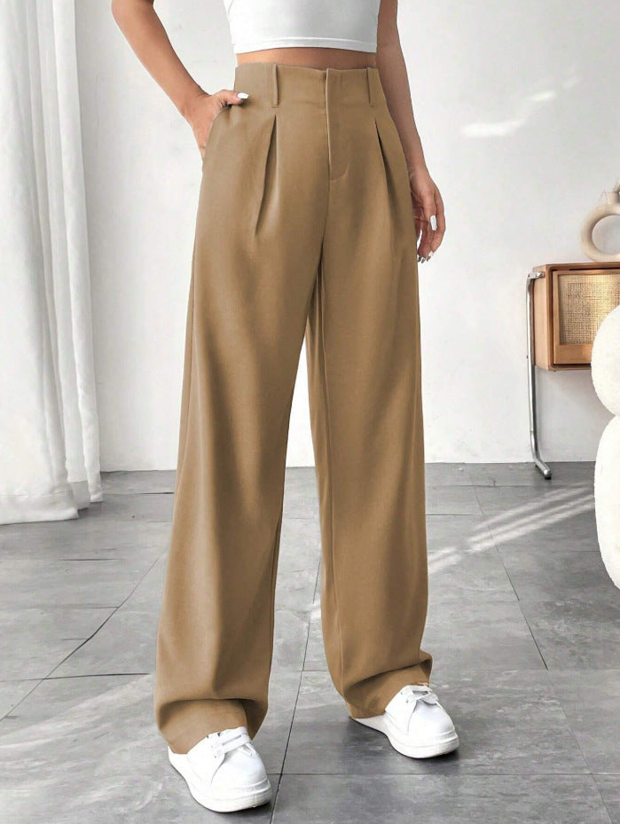 Autumn And Winter High Waist All-matching Wide Leg Leisure Suit Pants For Women - Sophinity