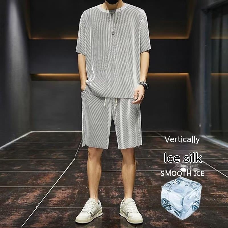 Men's Summer Thin Loose Short - sleeved Shorts High Sense Quick - drying Clothes Two - piece Suit - Sophinity