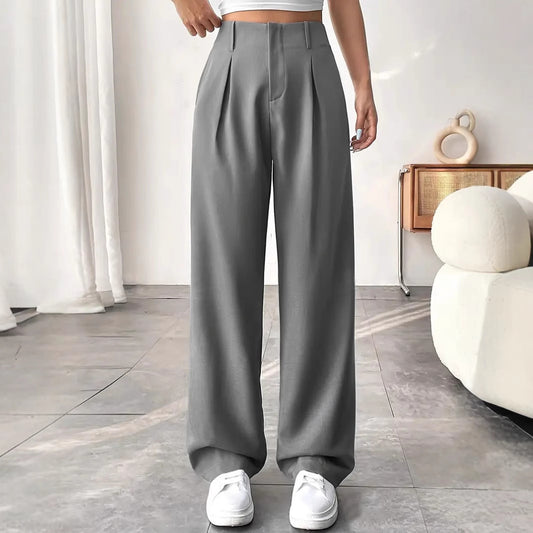Autumn And Winter High Waist All-matching Wide Leg Leisure Suit Pants For Women - Sophinity