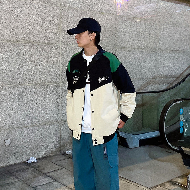 Men's Street American Style Niche Colorblock Coat