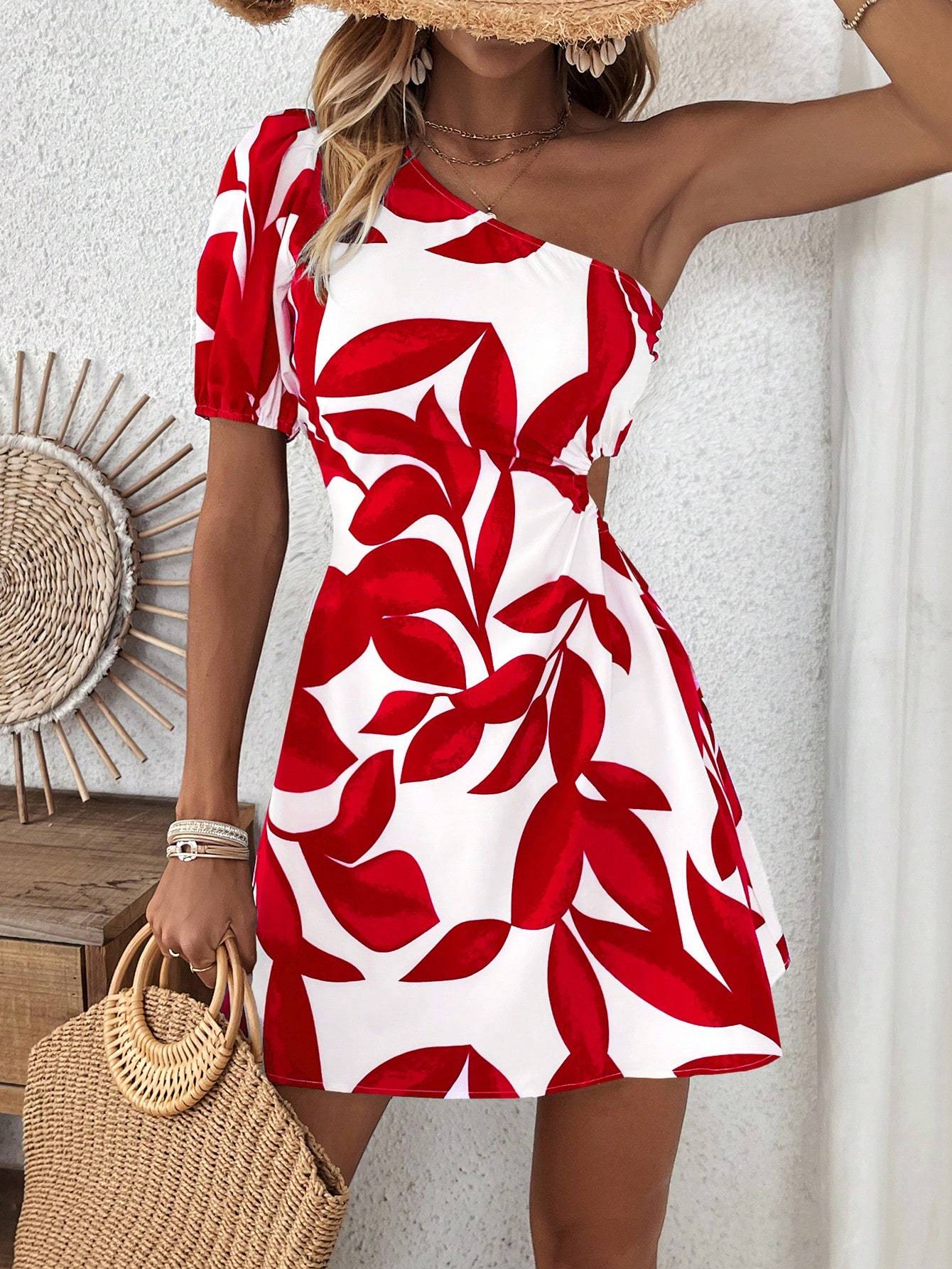 Puff Sleeve Dress For Summer Vacation For New Year Clothes Vacation Beach Outfits Women - Sophinity