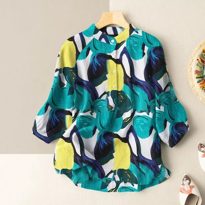 Women's Casual Loose Printed Shirt - Sophinity