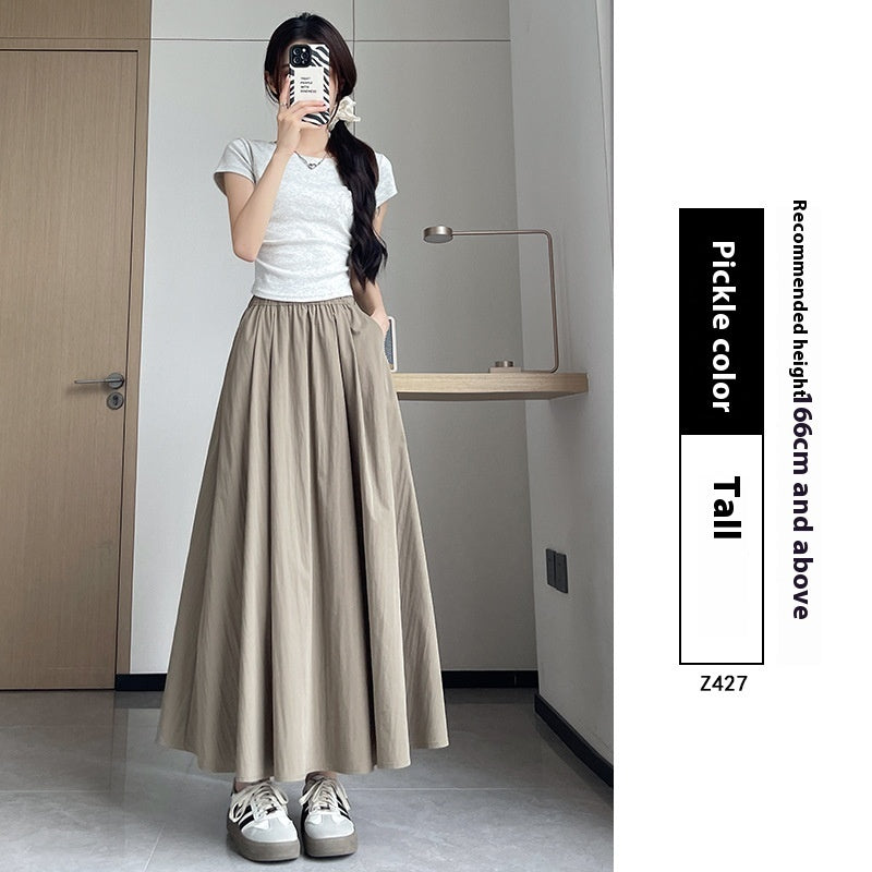 Summer High Waist A- Line Slimming Pleated Dress - Sophinity
