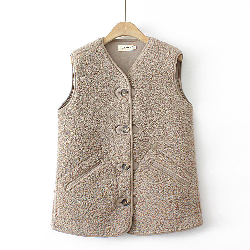 Lambswool Vest Plus Size Women's Clothing Composite Suede Nap - Sophinity