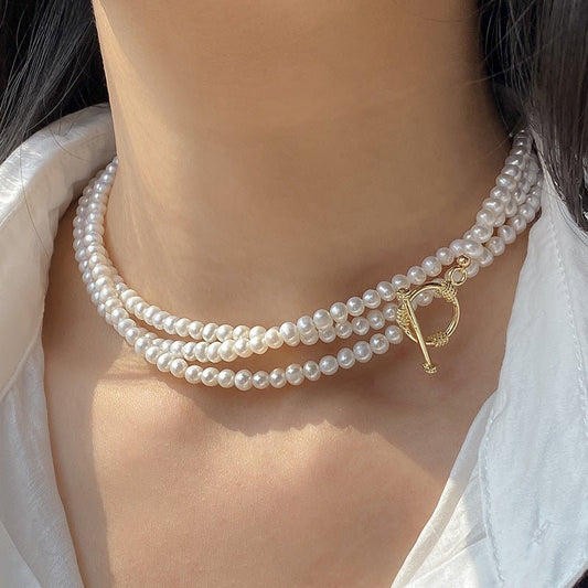 Special Interest Light Luxury Long Natural Freshwater Pearl Sweater Chain Elegant Necklace Women - Sophinity