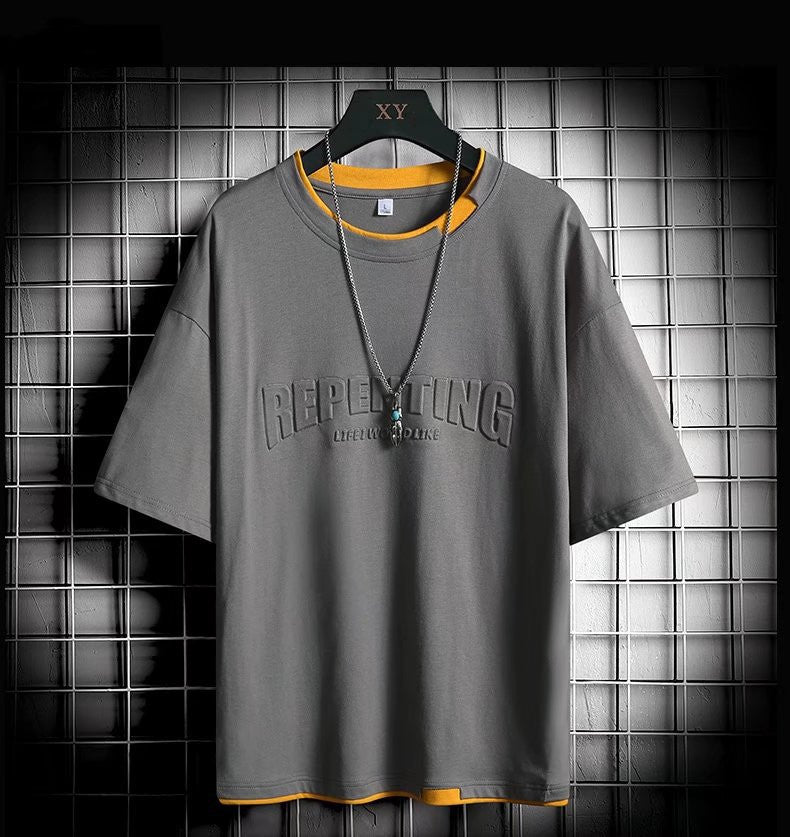 Fake Two - piece Casual Bottoming Shirt Summer Short - sleeved - Sophinity