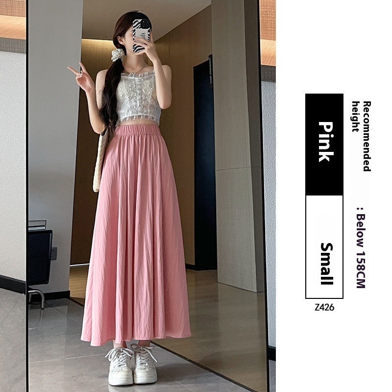 Summer High Waist A- Line Slimming Pleated Dress - Sophinity