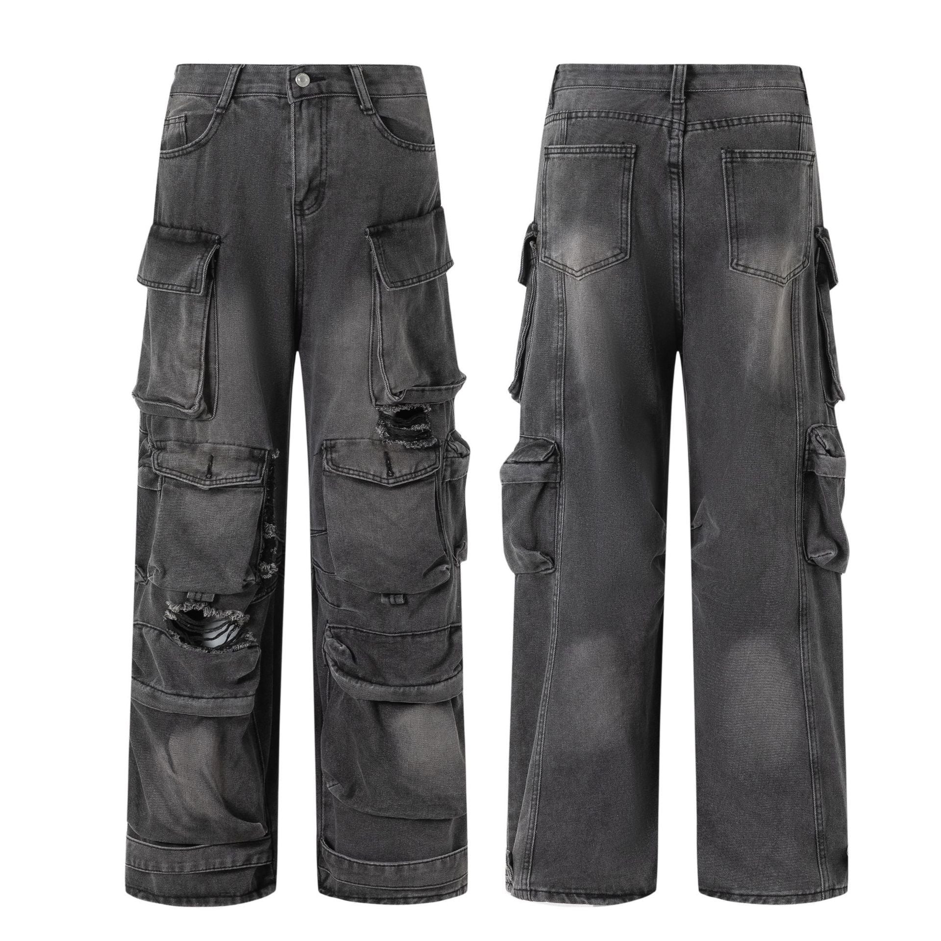 Women's New Cargo Pocket Denim Trousers - Sophinity