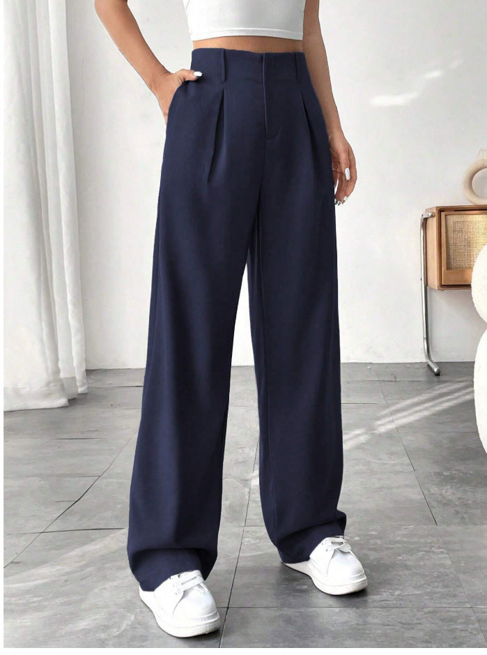 Autumn And Winter High Waist All-matching Wide Leg Leisure Suit Pants For Women - Sophinity