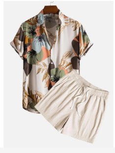 Men's Casual Suit 3D Digital Printing Short Sleeve Shirt Hawaii Suit - Sophinity