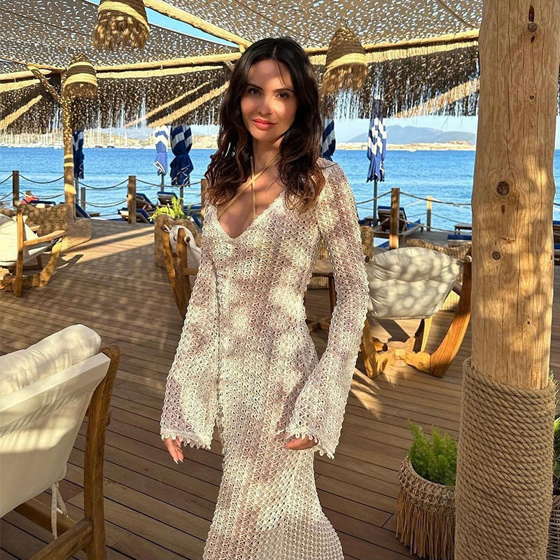 Women's Beach Cover-up Vacation Long Dress Sun-protective Clothing - Sophinity
