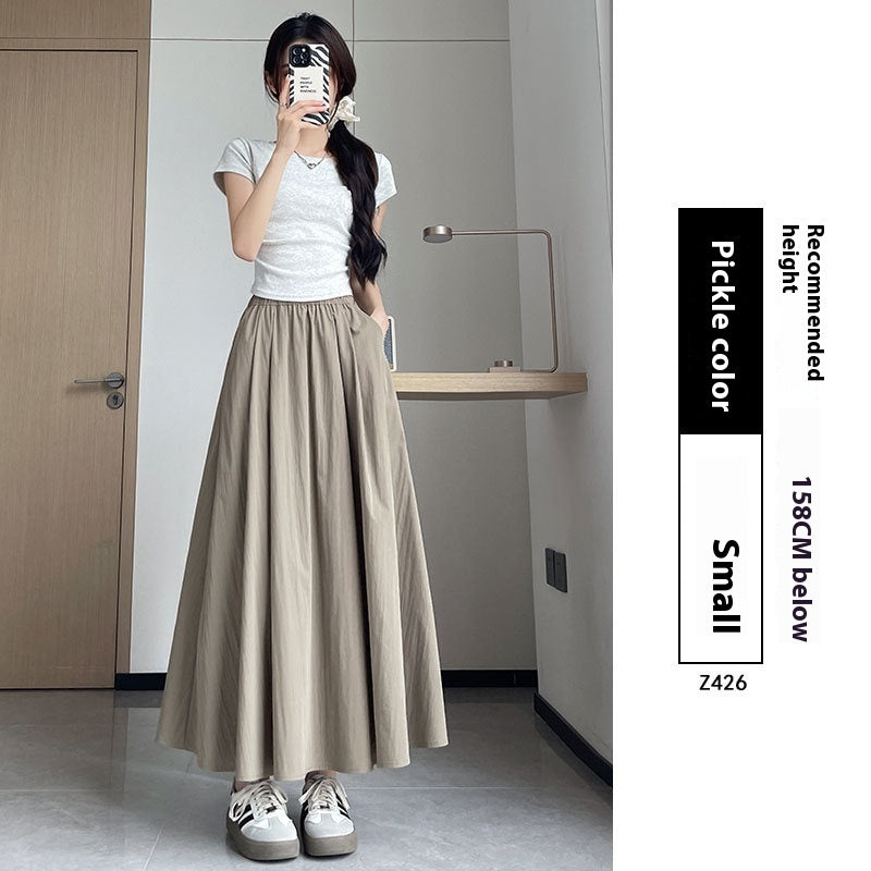 Summer High Waist A- Line Slimming Pleated Dress - Sophinity