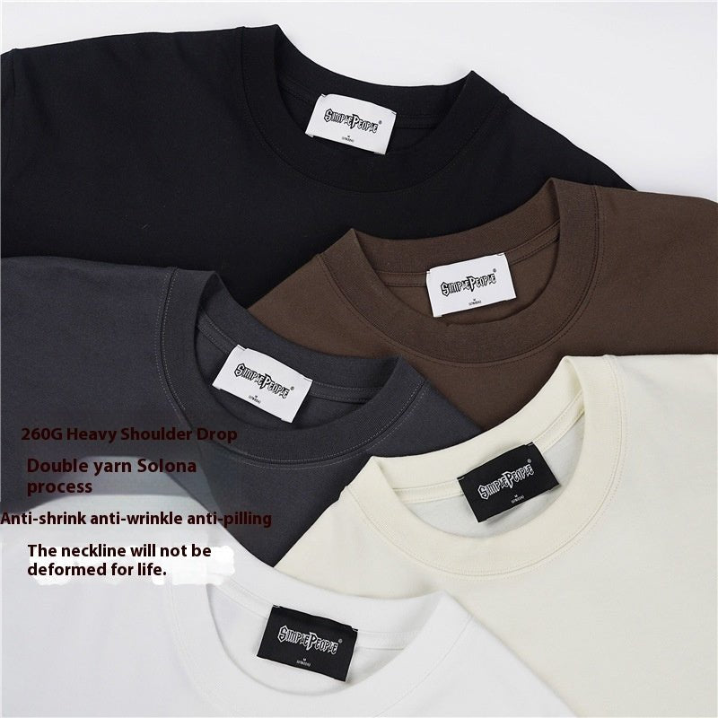 American 260g Heavy Cotton Short Sleeve T-shirt Men - Sophinity