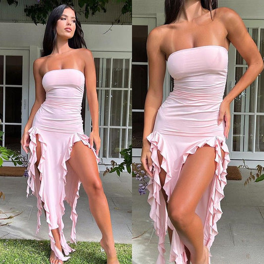 Fashion Trend Women's One Shoulder Tube Top Dress - Sophinity