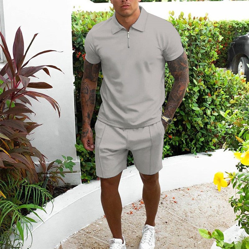 Men's Short - sleeved Shorts Casual Suit Two - piece Suit - Sophinity