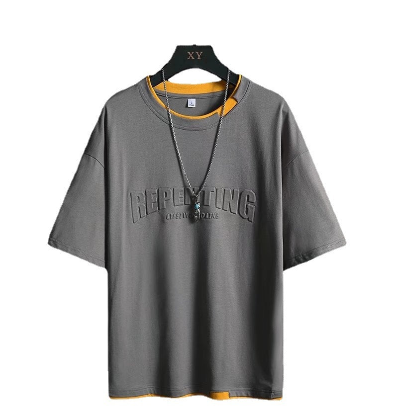 Fake Two - piece Casual Bottoming Shirt Summer Short - sleeved - Sophinity