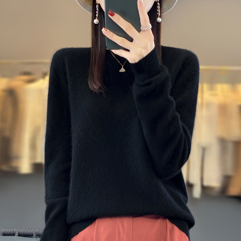Women's Round Neck Sweater Loose Knitted Bottoming Sweater - Sophinity