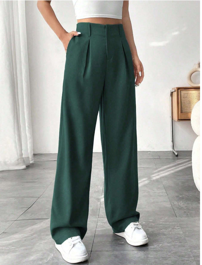 Autumn And Winter High Waist All-matching Wide Leg Leisure Suit Pants For Women - Sophinity
