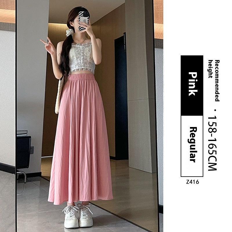 Summer High Waist A- Line Slimming Pleated Dress - Sophinity