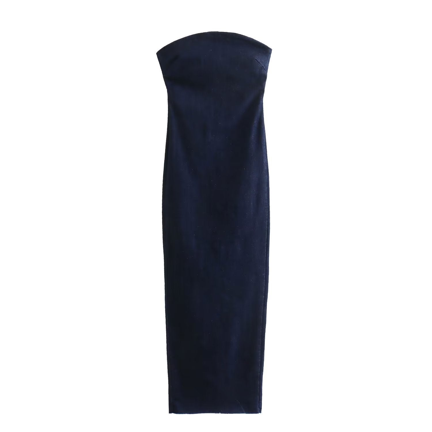 Back Zip Denim Wrap Dress - Sophinity