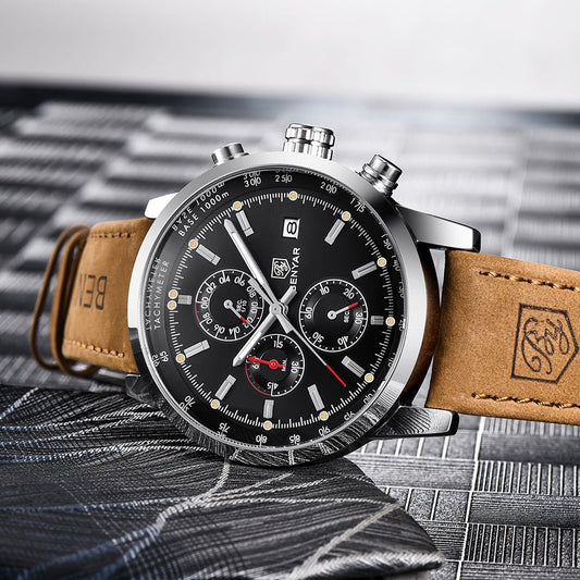 Fashion Casual Watch Mens Watches Men Luxury Brand Quartz Watch Business Leather Men's Watches Clock - Sophinity