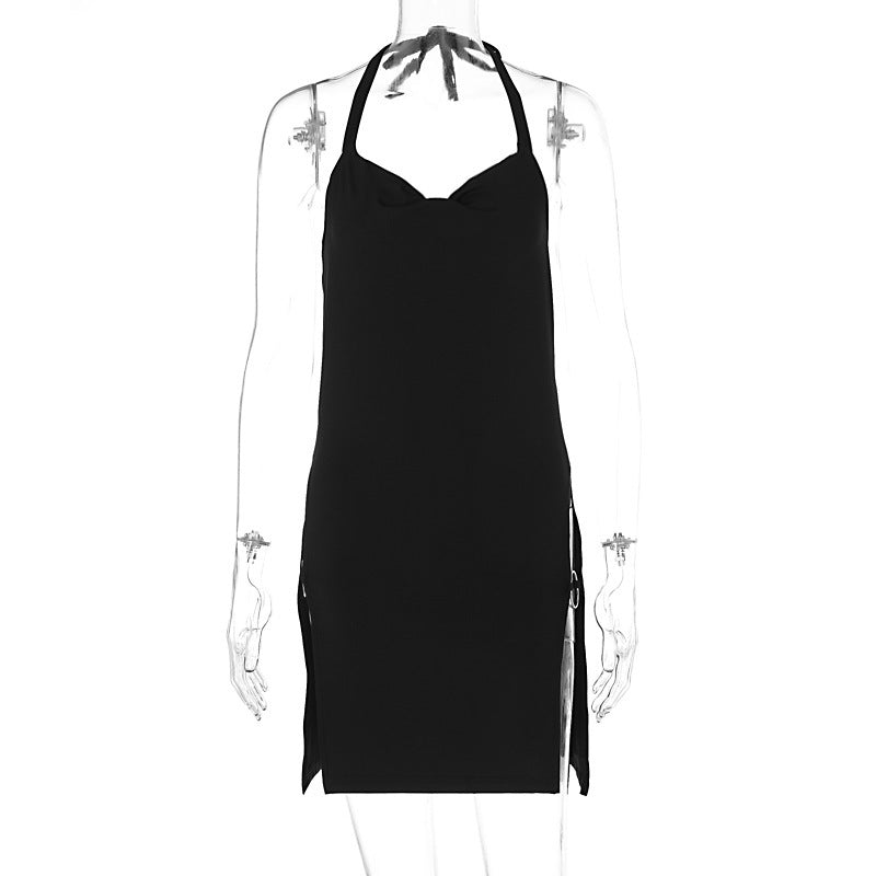 Summer New Fashion Sexy Lace - up Backless Floral Print Slit Dress - Sophinity
