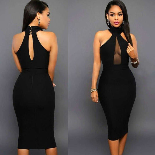 Sling Dress Formal Dress Ladies Prom Dinner Black Strapless - Sophinity