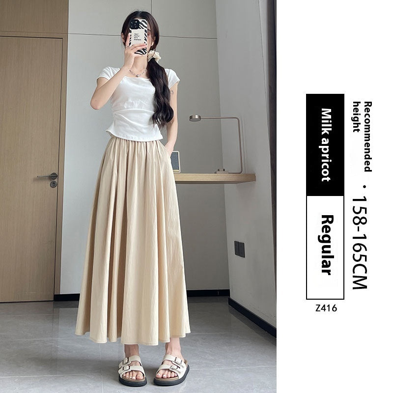 Summer High Waist A- Line Slimming Pleated Dress - Sophinity