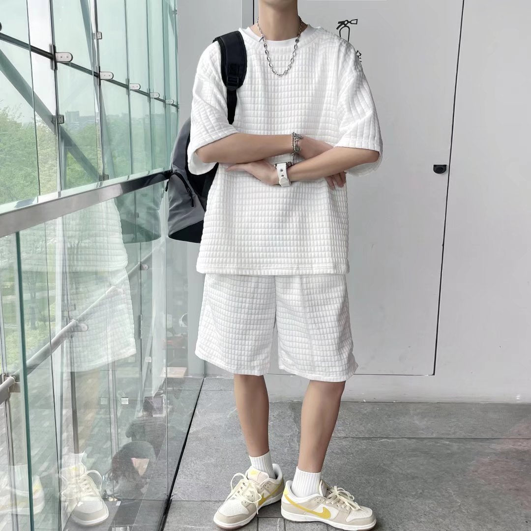 Loose Short Sleeve T-shirt Shorts Trendy Handsome Casual Two - piece Suit - Sophinity