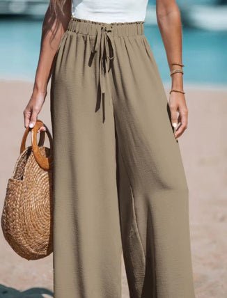 Women's Drawstring Loose Casual Wide - leg Trousers - Sophinity