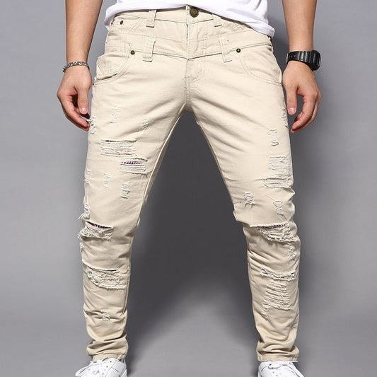 Casual Double Waist Ripped Casual Cargo Trousers - Sophinity
