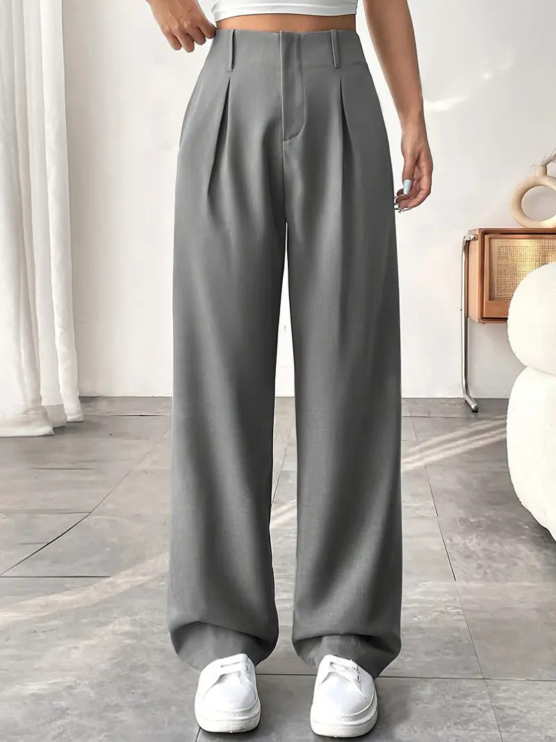 Autumn And Winter High Waist All-matching Wide Leg Leisure Suit Pants For Women - Sophinity