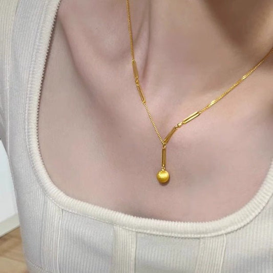 Lucky Beads Necklace Women With Ball And Bing Collarbone - Sophinity