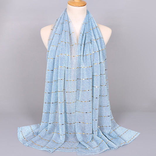 New Women's Lamp Wick Silk Sequined Scarf - Sophinity