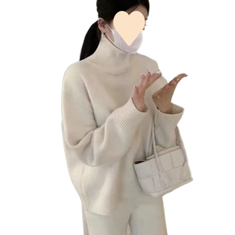 New Winter Wear Thick Soft Glutinous Loose High Collar Knitted Sweater For Women - Sophinity