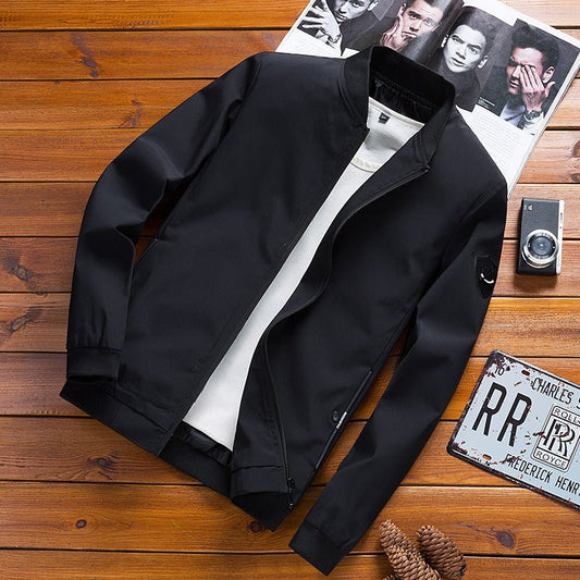 Spring And Autumn Korean Slim - fit Solid Color Coat Men's Jacket - Sophinity