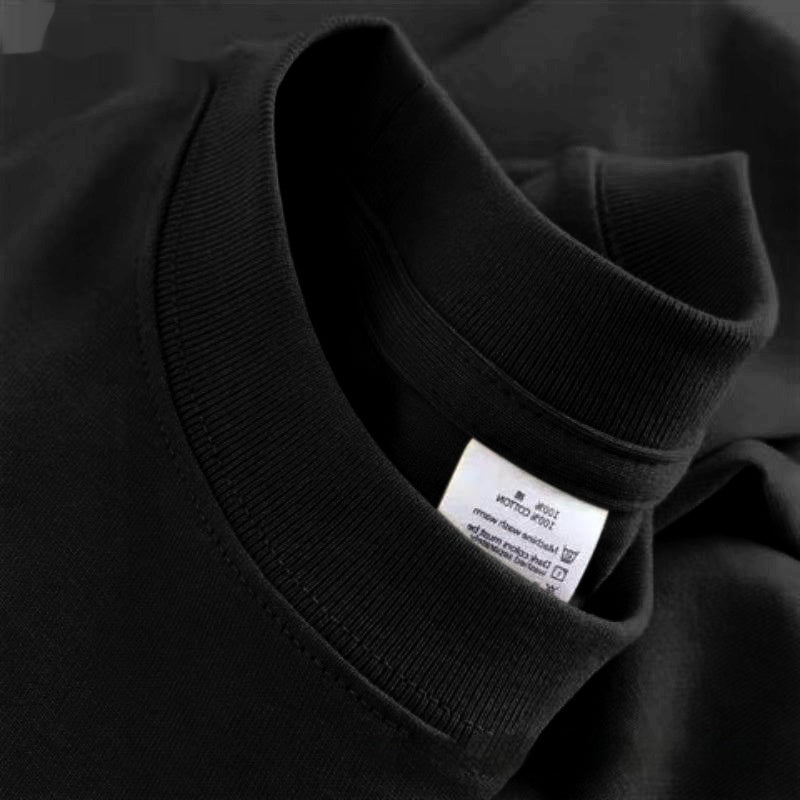 High Quality Cotton Heavy Loose Bottoming Shirt Casual Basic T-shirt Pure Cotton Retro Solid Color Round Neck Men's Short Sleeve - Sophinity