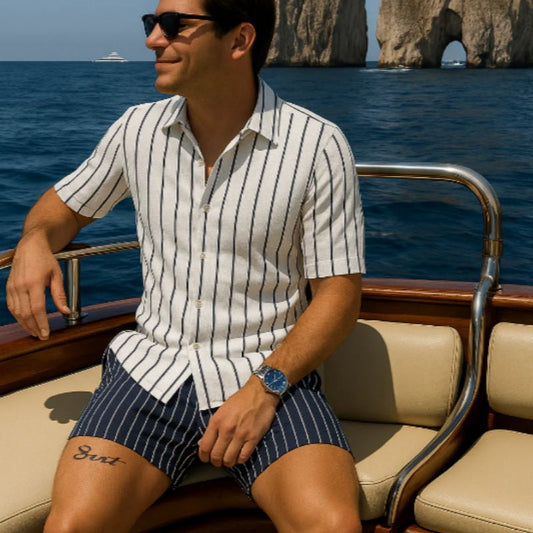 Beach Men's Shirt And Shorts Set - Sophinity
