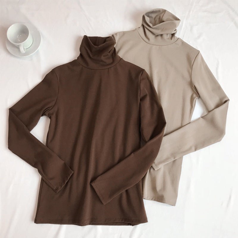 Fleece High Neck Bottoming Shirt With Top - Sophinity