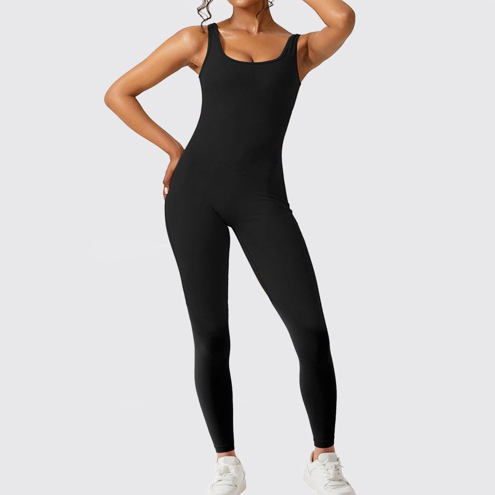 Women Sleeveless Flare Jumpsuits Fitness Yoga Long Pants - Sophinity
