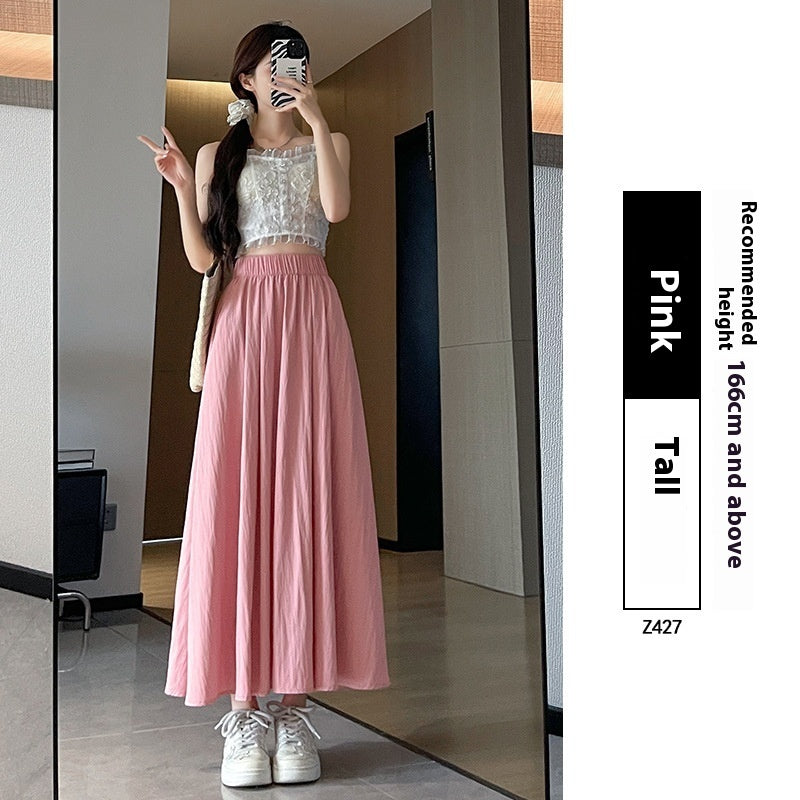 Summer High Waist A- Line Slimming Pleated Dress - Sophinity