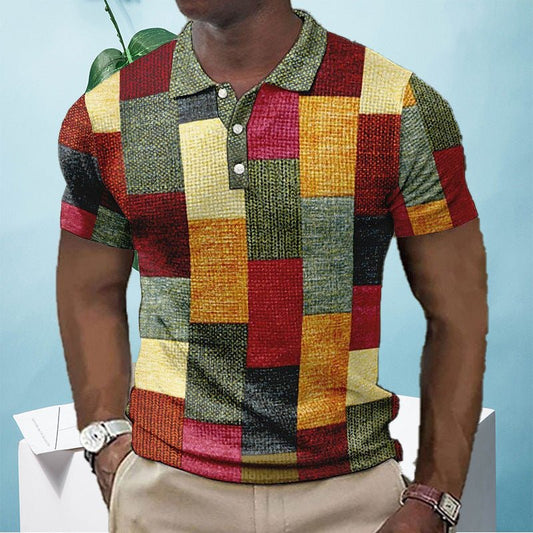 Cross - border European And American Men's Fashion Trend Digital Printing Plaid - Sophinity