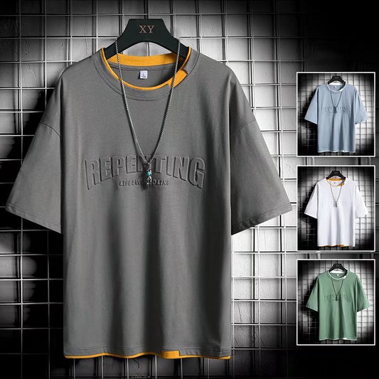 Fake Two - piece Casual Bottoming Shirt Summer Short - sleeved - Sophinity